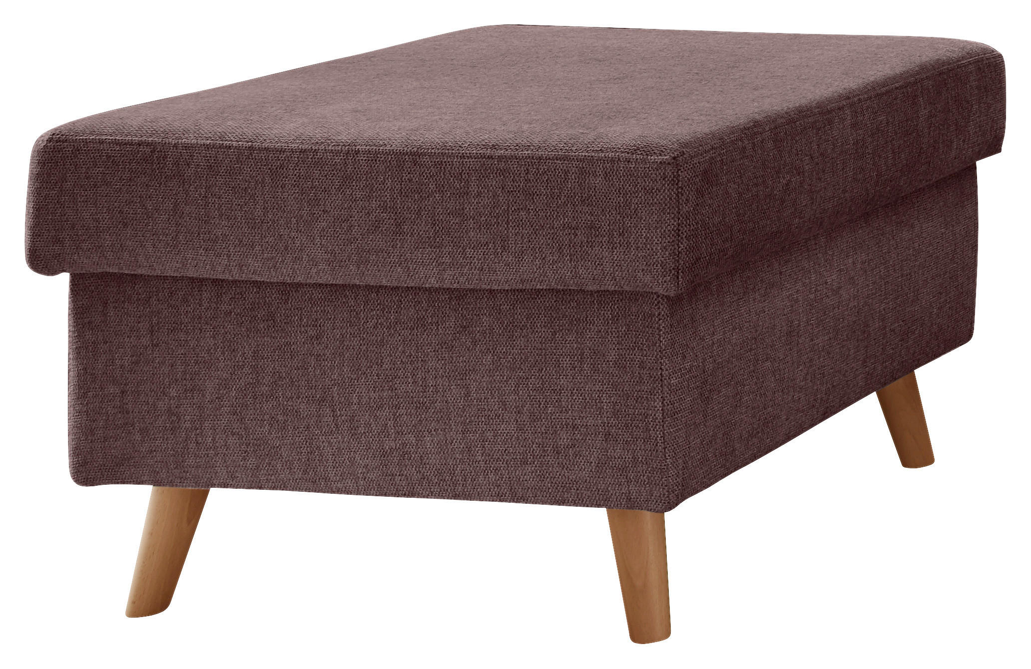 HOCKER Struktur Bordeaux  - Bordeaux/Naturfarben, KONVENTIONELL, Holz/Textil (61/43/61cm) - P & B