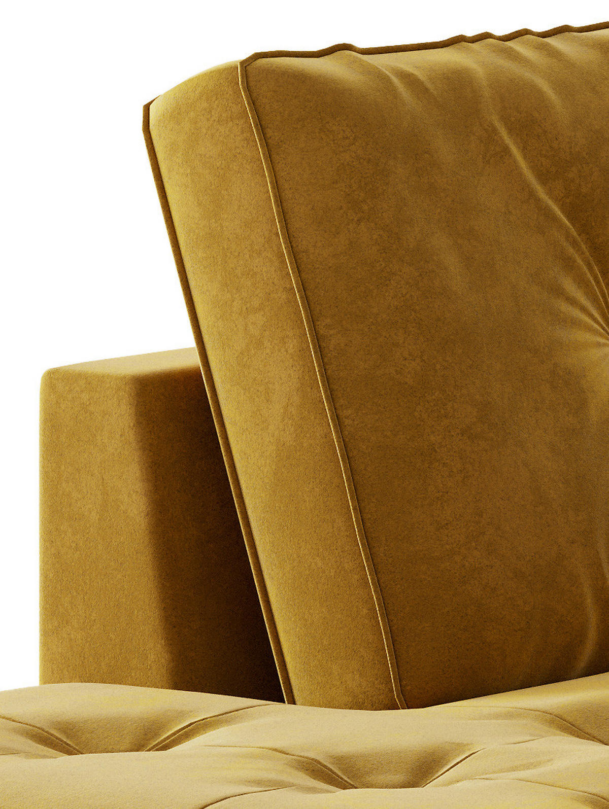 ECKSOFA in Flachgewebe Senfgelb  259/205 cm  - Edelstahlfarben/Gelb, Design, Textil/Metall (259/205cm) - Livetastic