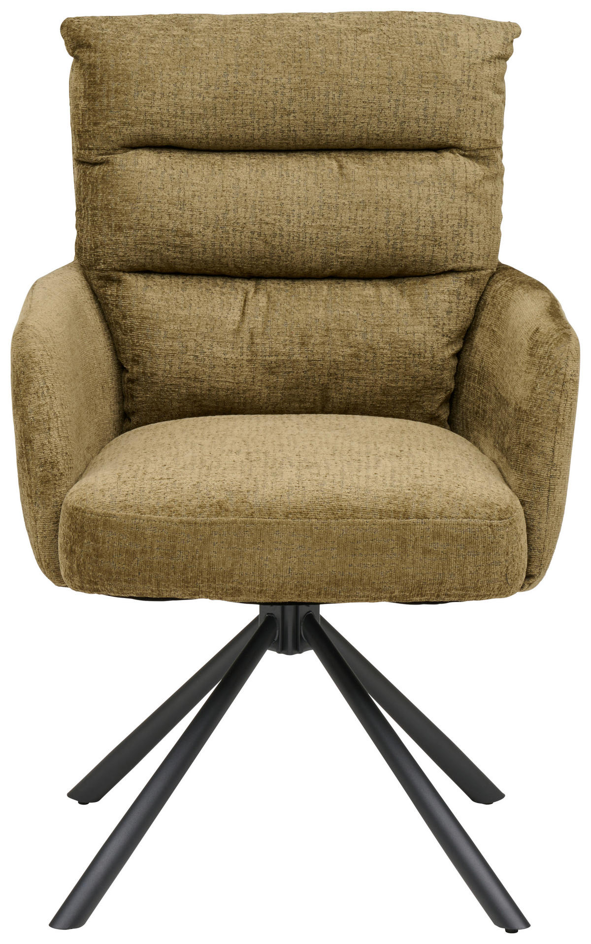 ARMLEHNSTUHL  Sitzfläche 180° drehbar Webstoff  - Schwarz/Grün, Modern, Textil/Metall (57/95/65cm) - MID.YOU