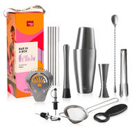 SET ZA KOKTAJLE - barve nerjavečega jekla, Basics, kovina (11/21,5/10cm) - Vacu Vin