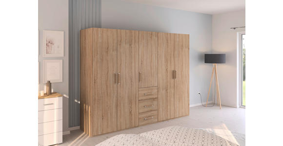 DREHTÜRENSCHRANK  in Sonoma Eiche  - Sonoma Eiche, Design, Holzwerkstoff/Kunststoff (251/197/60cm) - Novel