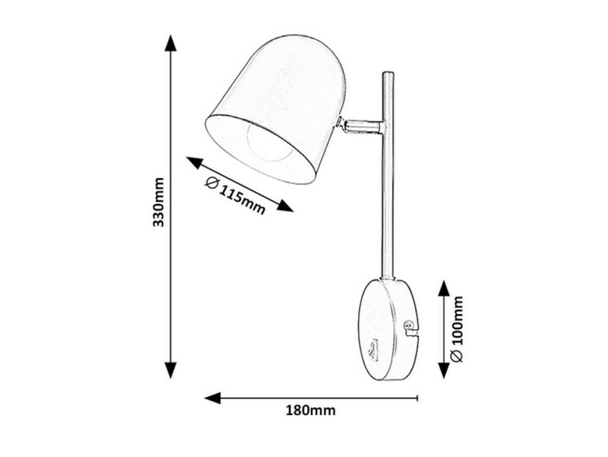 ZIDNA LAMPA - crna, Trendi, metal (11.5/33cm)