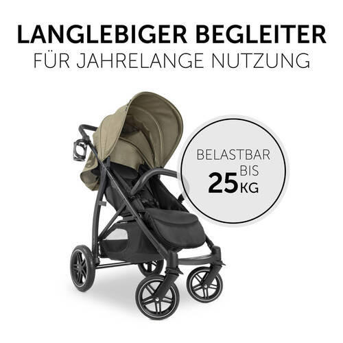BUGGY RAPID 4D AIR  - Schwarz/Olivgrün, Basics, Textil/Metall (45,5/29/72cm) - Hauck