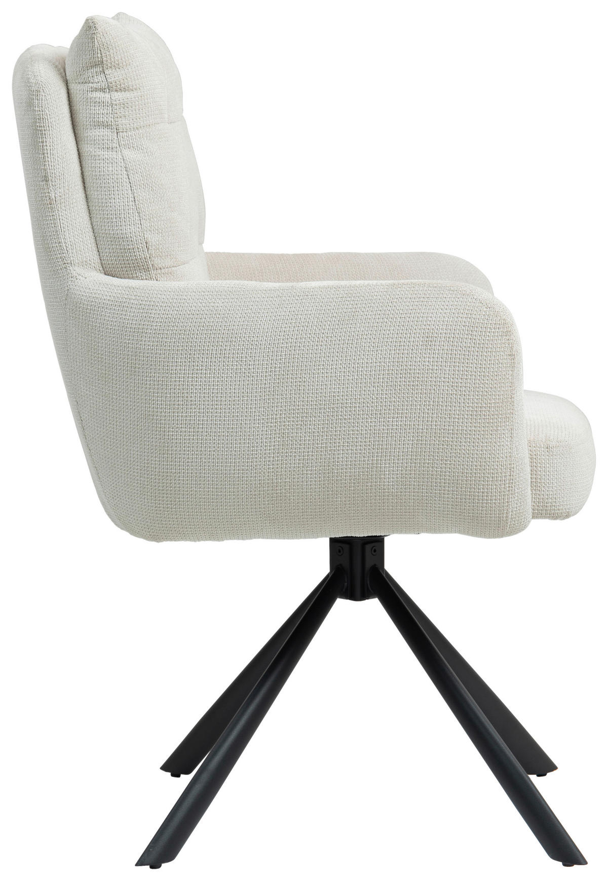 ARMLEHNSTUHL  in Eisen  - Creme/Schwarz, KONVENTIONELL, Textil/Metall (60/95/67cm) - MID.YOU