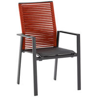 GARTENSTUHL Aluminium Anthrazit, Rot  - Anthrazit/Rot, Basics, Textil/Metall (61/95/65cm)