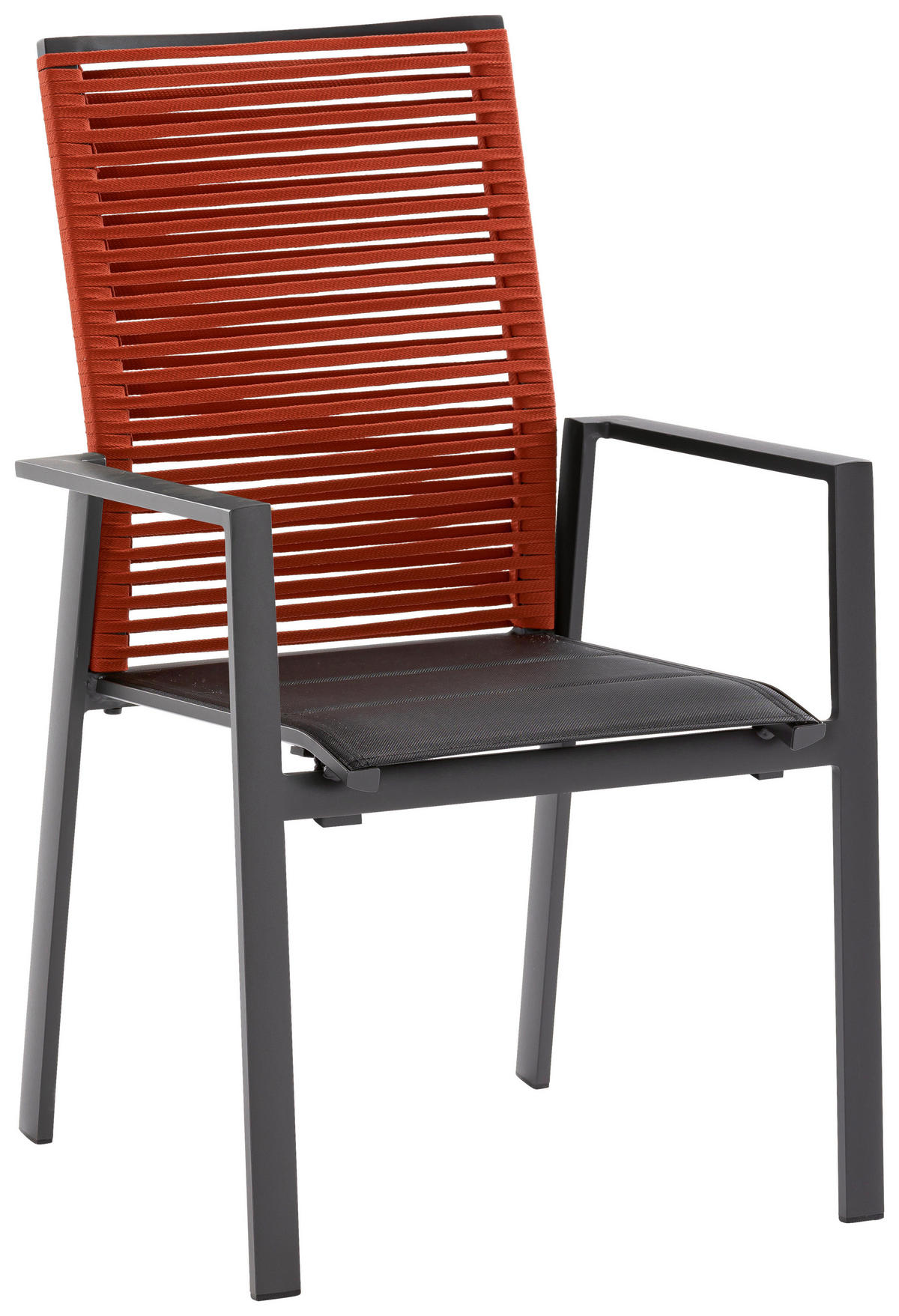 GARTENSTUHL Aluminium Anthrazit, Rot  - Anthrazit/Rot, Basics, Textil/Metall (61/95/65cm)
