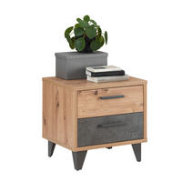 NOČNÝ STOLÍK tmavosivá, dub artisan - čierna/dub artisan, Design, kompozitné drevo/plast (50/48/42cm) - Carryhome