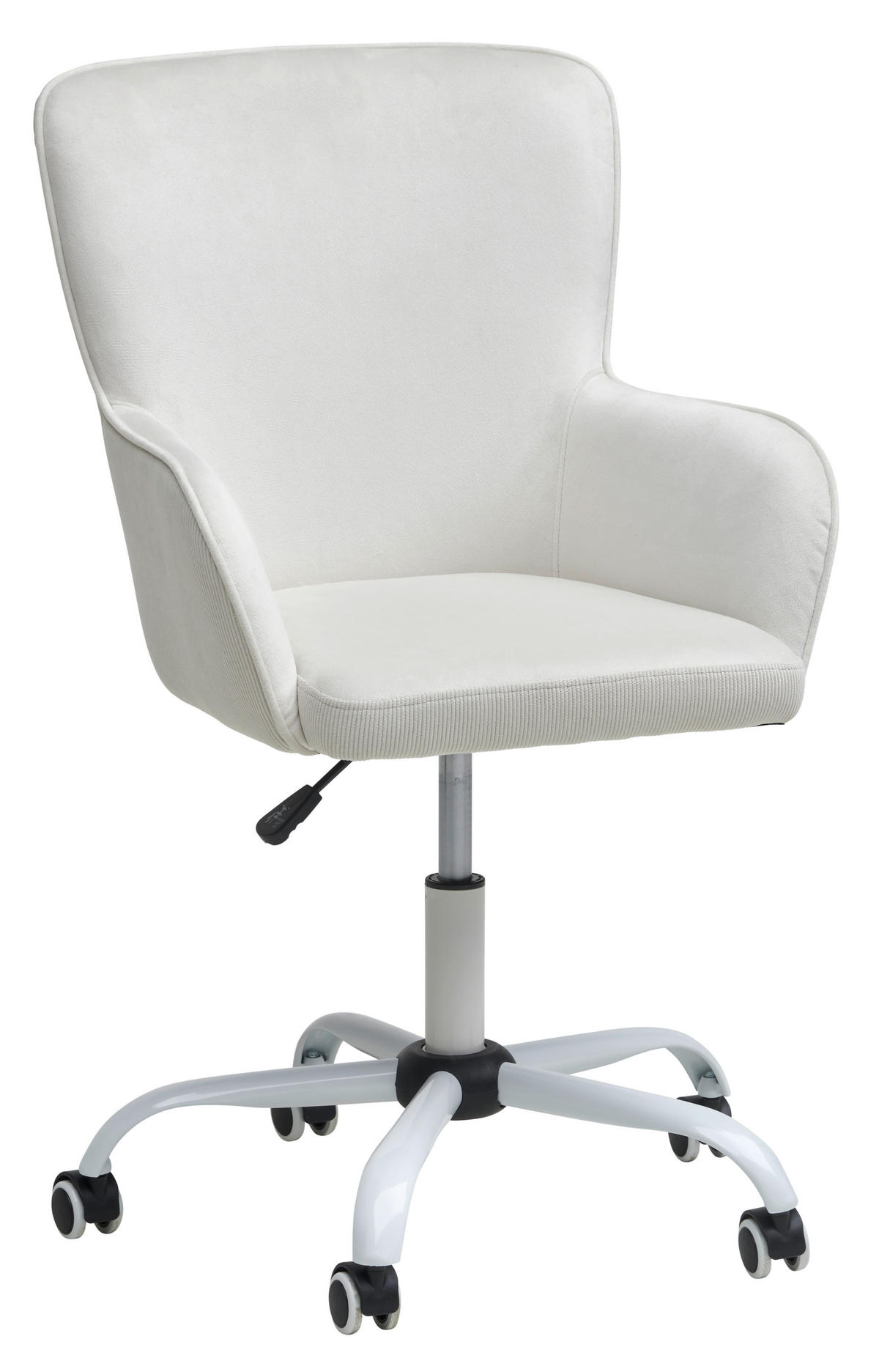 DREHSTUHL Cord, Samt Beige  - Beige/Weiß, MODERN, Kunststoff/Textil (61/92/62cm) - Livetastic