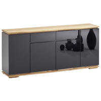 SIDEBOARD Chiaro  in 182/81/40 cm  - Eichefarben/Schwarz, Design, Holz/Holzwerkstoff (182/81/40cm)