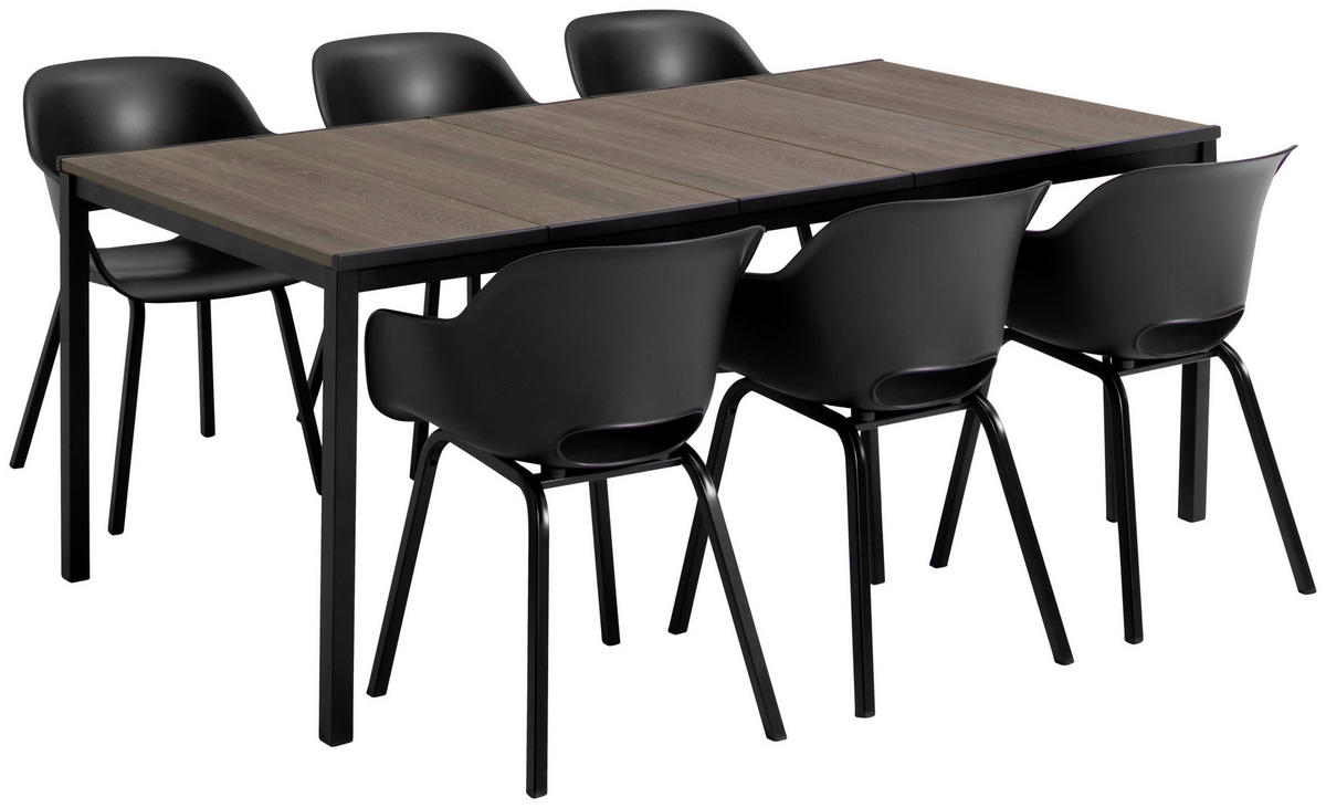 ZÁHRADNÝ STÔL, plast, 200/75/95 cm - farba vlašského orecha, Modern, kov/plast (200/75/95cm) - Ambia Garden