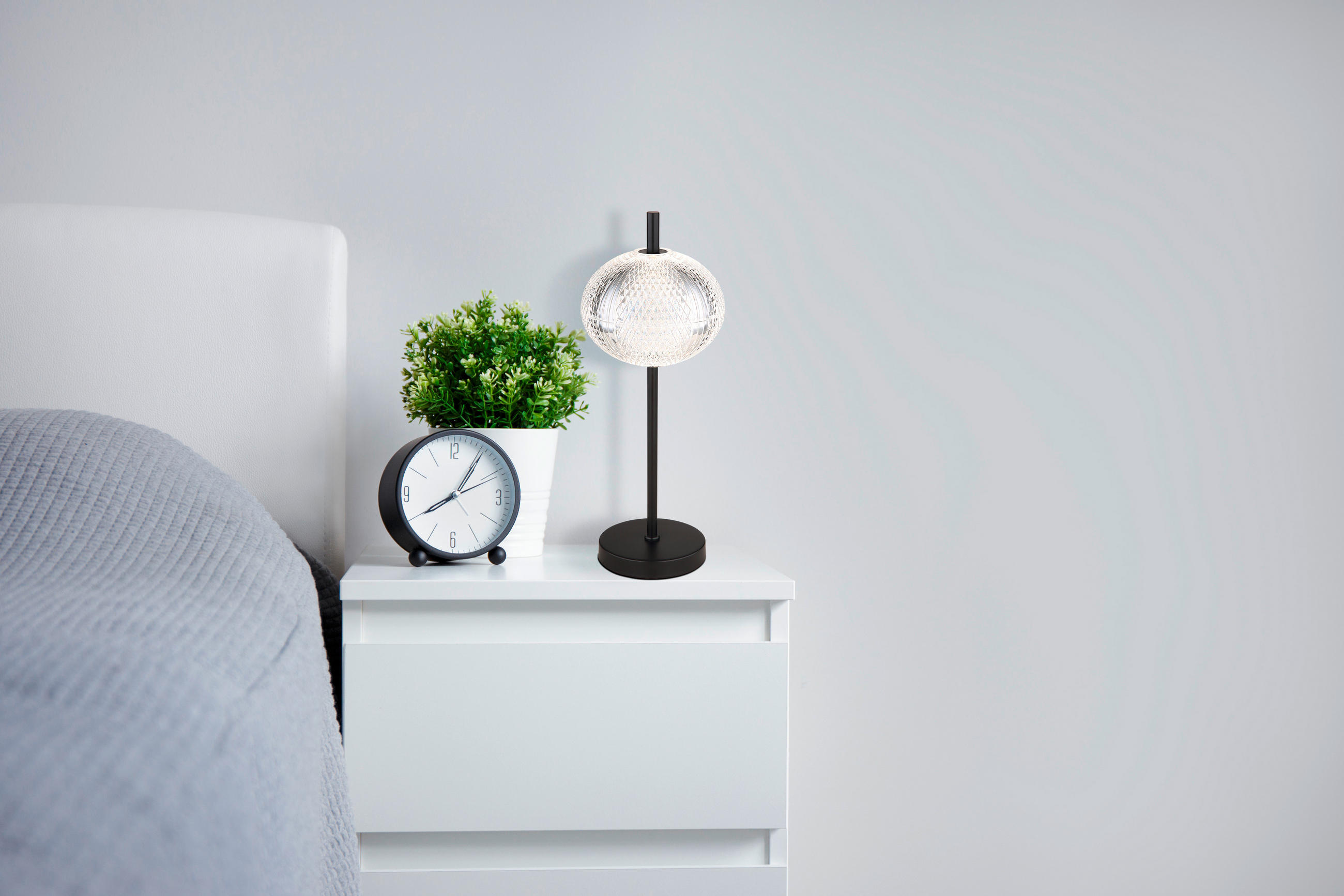 LED-BORDSLAMPA - klar/svart, Klassisk, metall/plast (15/40cm) - Globo