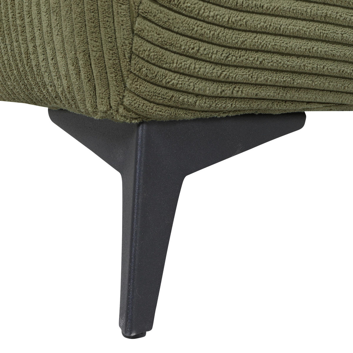 ECKSOFA in Cord Dunkelgrün  - Dunkelgrün/Schwarz, Konventionell, Textil/Metall (311/176cm) - Carryhome