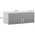 AUFSATZSCHRANK 91/39/54 cm   - Dunkelgrau/Silberfarben, Design, Holzwerkstoff/Kunststoff (91/39/54cm) - Carryhome