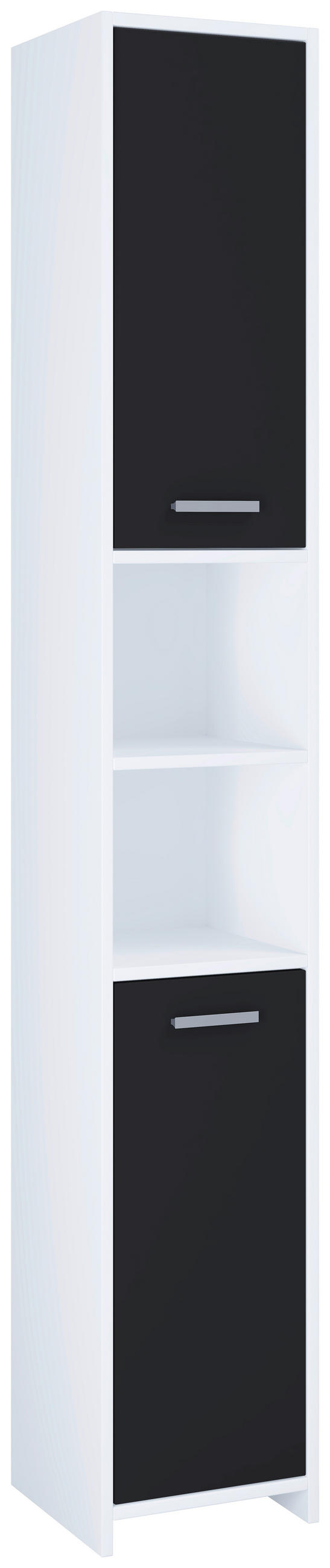 BADEZIMMER 4-teilig  in 140 cm  - Schwarz/Weiß, MODERN, Holzwerkstoff (140cm) - MID.YOU