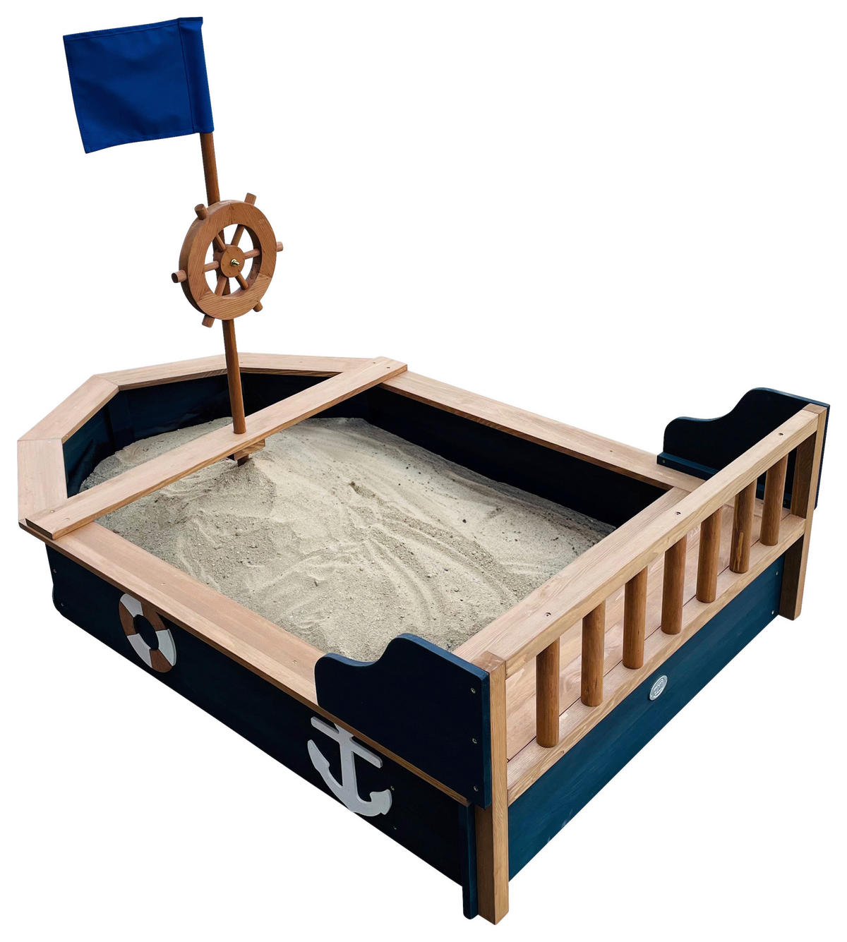 SANDKASTEN  - Anthrazit/Braun, KONVENTIONELL, Holz (153/100/90cm) - Ambia Garden