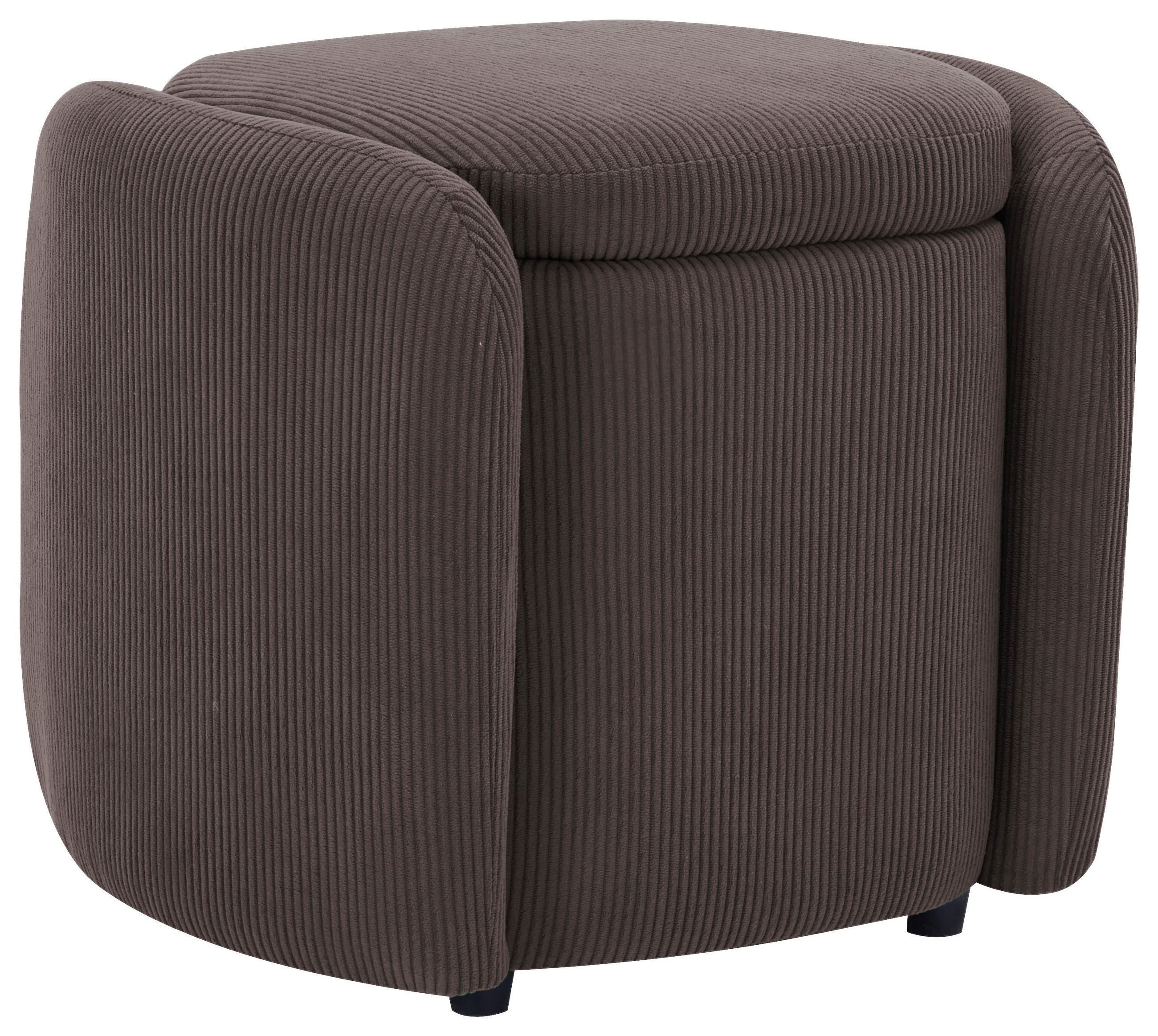 HOCKER in Textil Taupe  - Taupe/Schwarz, Design, Kunststoff/Textil (57/47/42cm) - P & B
