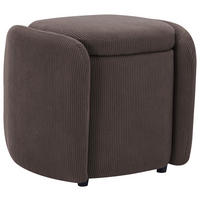 HOCKER in Textil Taupe  - Taupe/Schwarz, Design, Kunststoff/Textil (57/47/42cm) - P & B