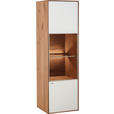HÄNGEELEMENT Lago Kerneiche vollmassiv Weiß, Eichefarben  - Eichefarben/Weiß, Design, Glas/Holz (40,5/136,5/39cm) - Valnatura