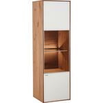 HÄNGEELEMENT Lago Kerneiche vollmassiv Weiß, Eichefarben  - Eichefarben/Weiß, Design, Glas/Holz (40,5/136,5/39cm) - Valnatura