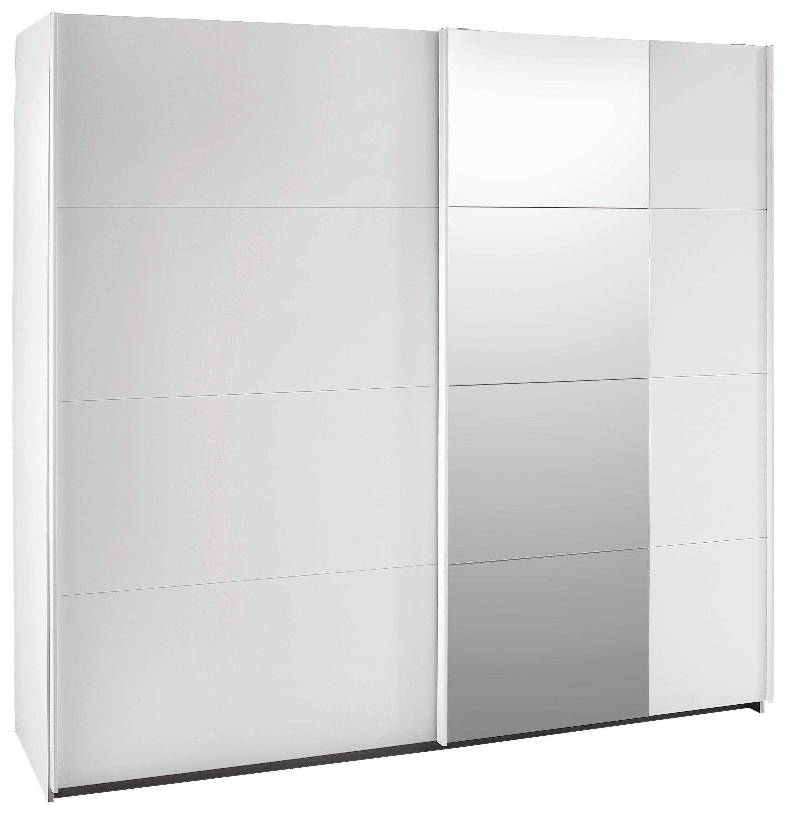 SCHWEBETÜRENSCHRANK in Weiss  - Weiss/Alufarben, Konventionell, Glas/Holzwerkstoff (226/210/62cm) - Ti'me