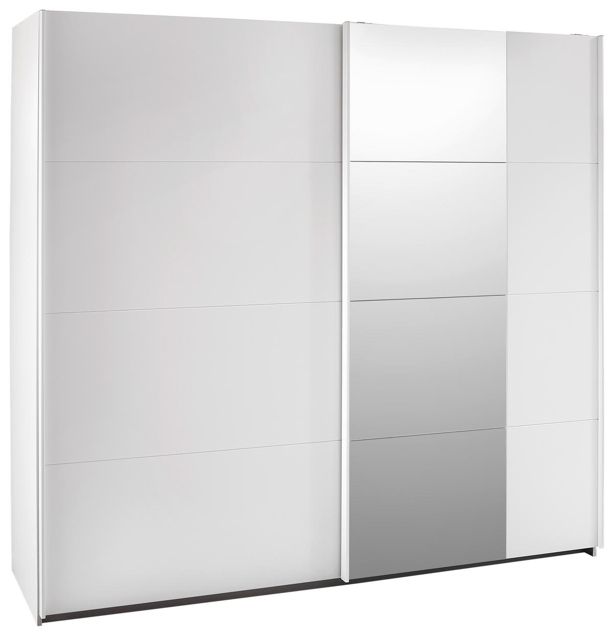 SCHWEBETÜRENSCHRANK 226/210/62 cm Weiß  - Alufarben/Weiß, KONVENTIONELL, Glas/Holzwerkstoff (226/210/62cm) - Ti'me