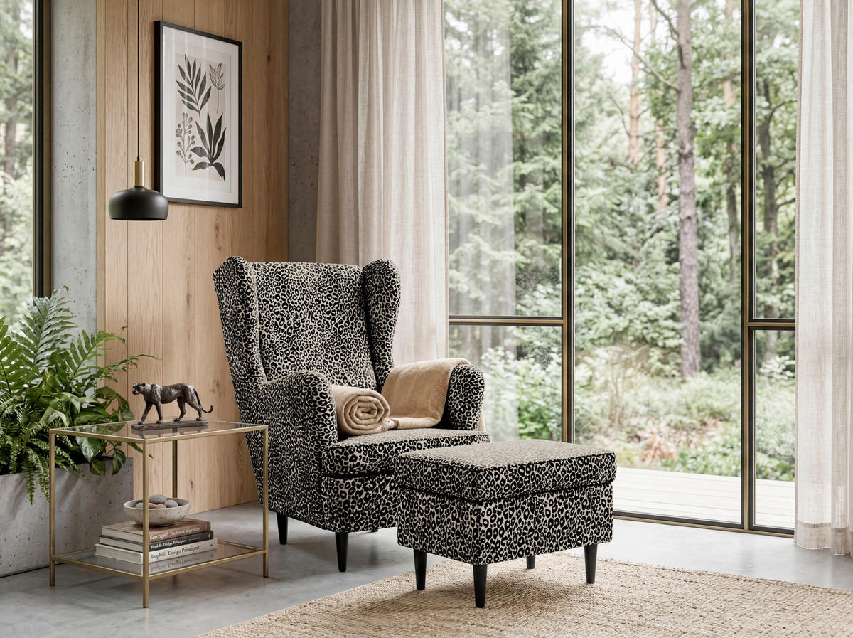 HOCKER in Textil Braun, Schwarz  - Schwarz/Braun, MODERN, Holz/Textil (63/43/42cm) - MID.YOU