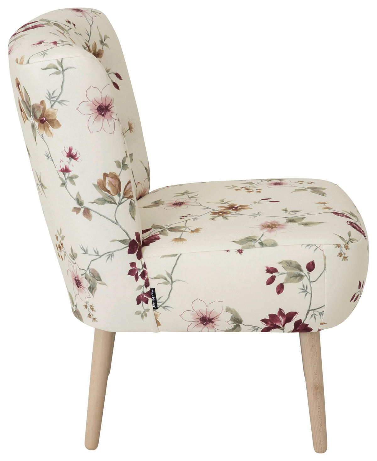 SESSEL in Flachgewebe Weiß  - Buchefarben/Weiß, Design, Holz/Textil (58/78/68cm) - Max Winzer