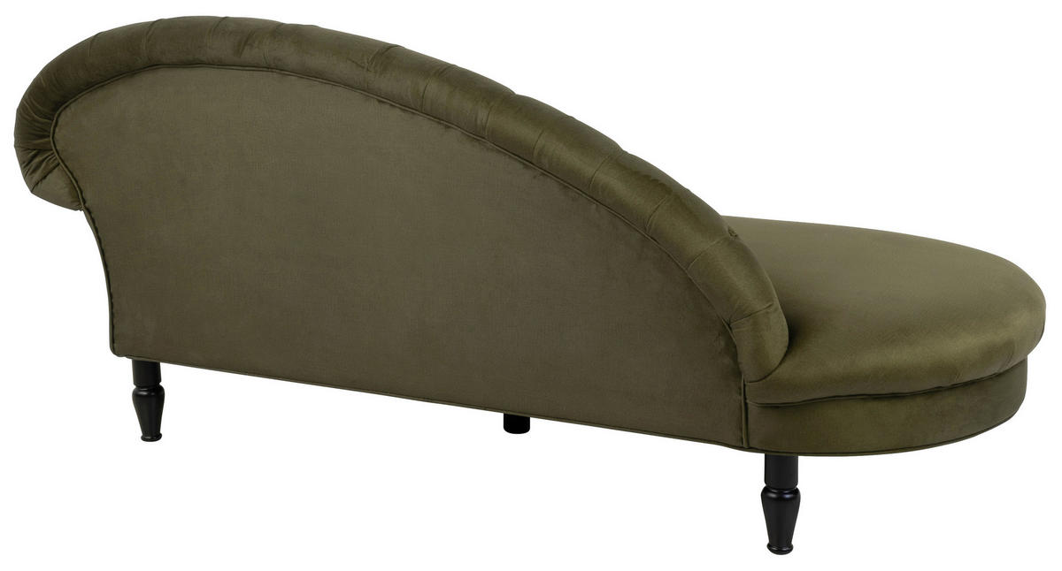 RÉCAMIERE Olivgrün Velours  - Schwarz/Olivgrün, Design, Holz/Textil (103/91/216cm) - MID.YOU