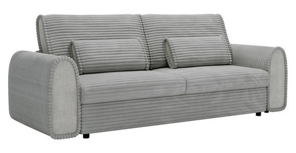 SCHLAFSOFA in Cord, Feincord Hellgrau  - Hellgrau/Schwarz, KONVENTIONELL, Kunststoff/Textil (240/83/116cm) - Carryhome