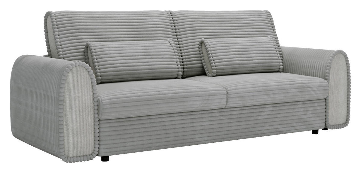 SCHLAFSOFA in Cord, Feincord Hellgrau  - Hellgrau/Schwarz, Konventionell, Kunststoff/Textil (240/83/116cm) - Carryhome