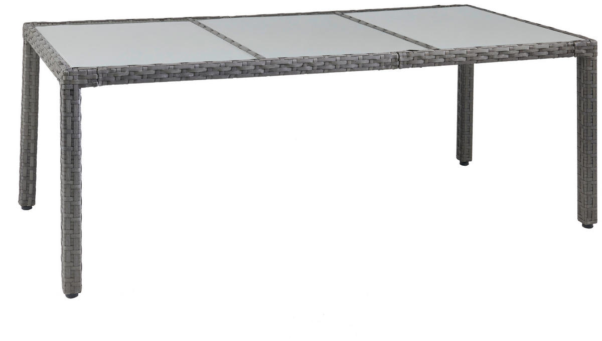 GARTENGARNITUR beschichtet Stahl  - Braun/Grau, MODERN, Glas/Kunststoff - Ambia Garden