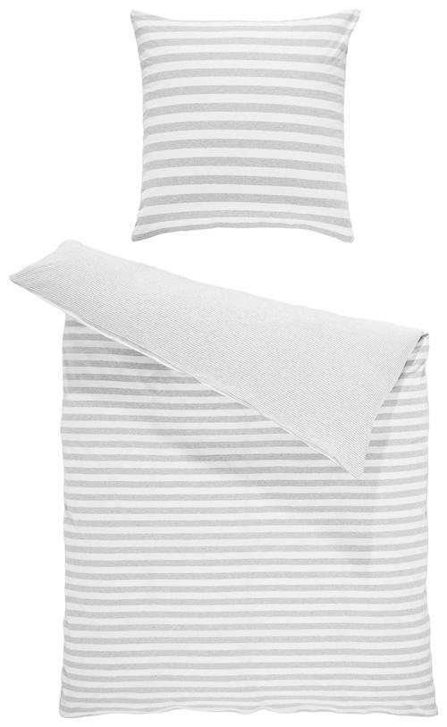 WENDEBETTWÄSCHE Jersey 155/220 cm  - Silberfarben, KONVENTIONELL, Textil (155/220cm) - Bio:Vio
