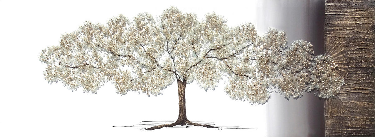 OLJEMÅLNING 150/55 cm  - vit/guldfärgad, Lifestyle, trämaterial/textil (150/55cm) - Monee