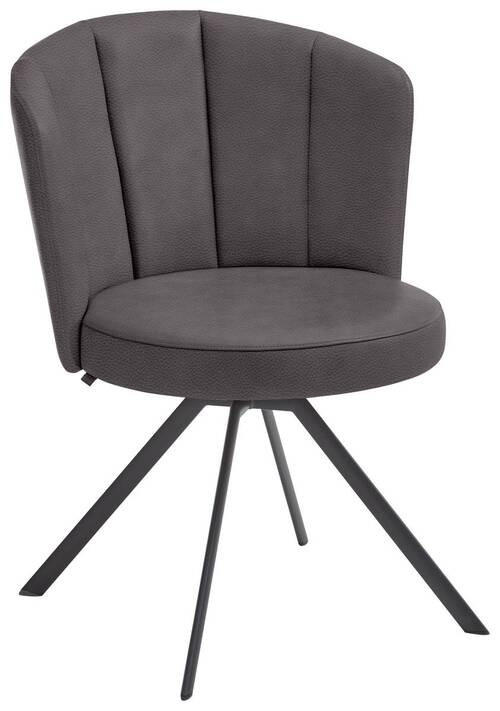 STUHL drehbar Mikrofaser Anthrazit  - Anthrazit, Design, Textil/Metall (62/83/64cm) - Venjakob