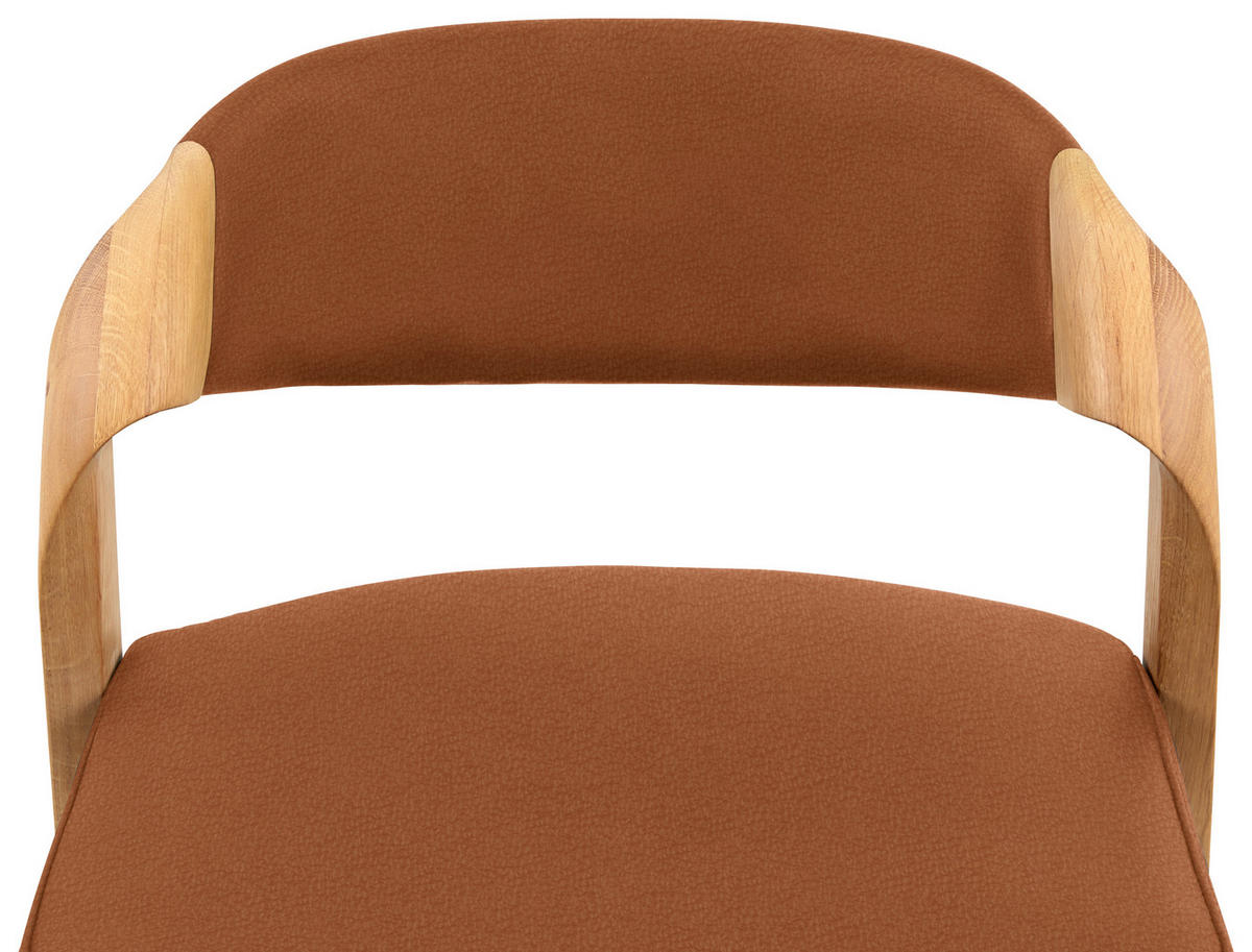 TRESENSTUHL in Cognac, Wildeiche  - Wildeiche/Cognac, Natur, Leder/Holz (51/93/49cm) - Voglauer