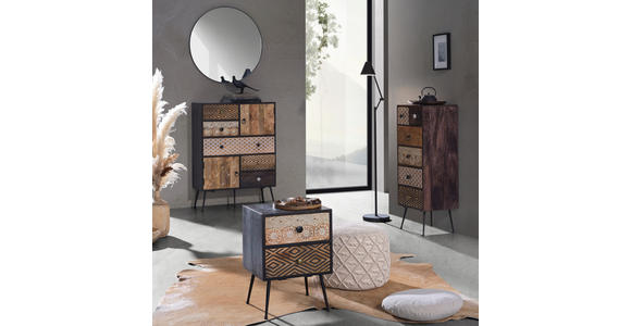 KOMMODE in 80/108/35 cm - Dunkelbraun/Messingfarben, LIFESTYLE, Holz/Metall (80/108/35cm) - Landscape