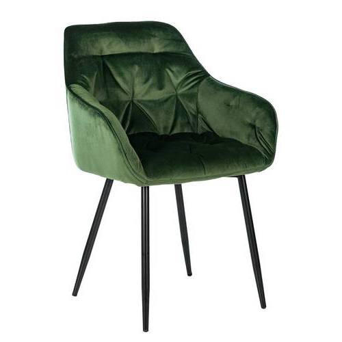 ŽIDLE S PODRUČKAMI, železo, samet, zelená - černá/zelená, Moderní, kov/textil (59,5/84/55,5cm) - home24