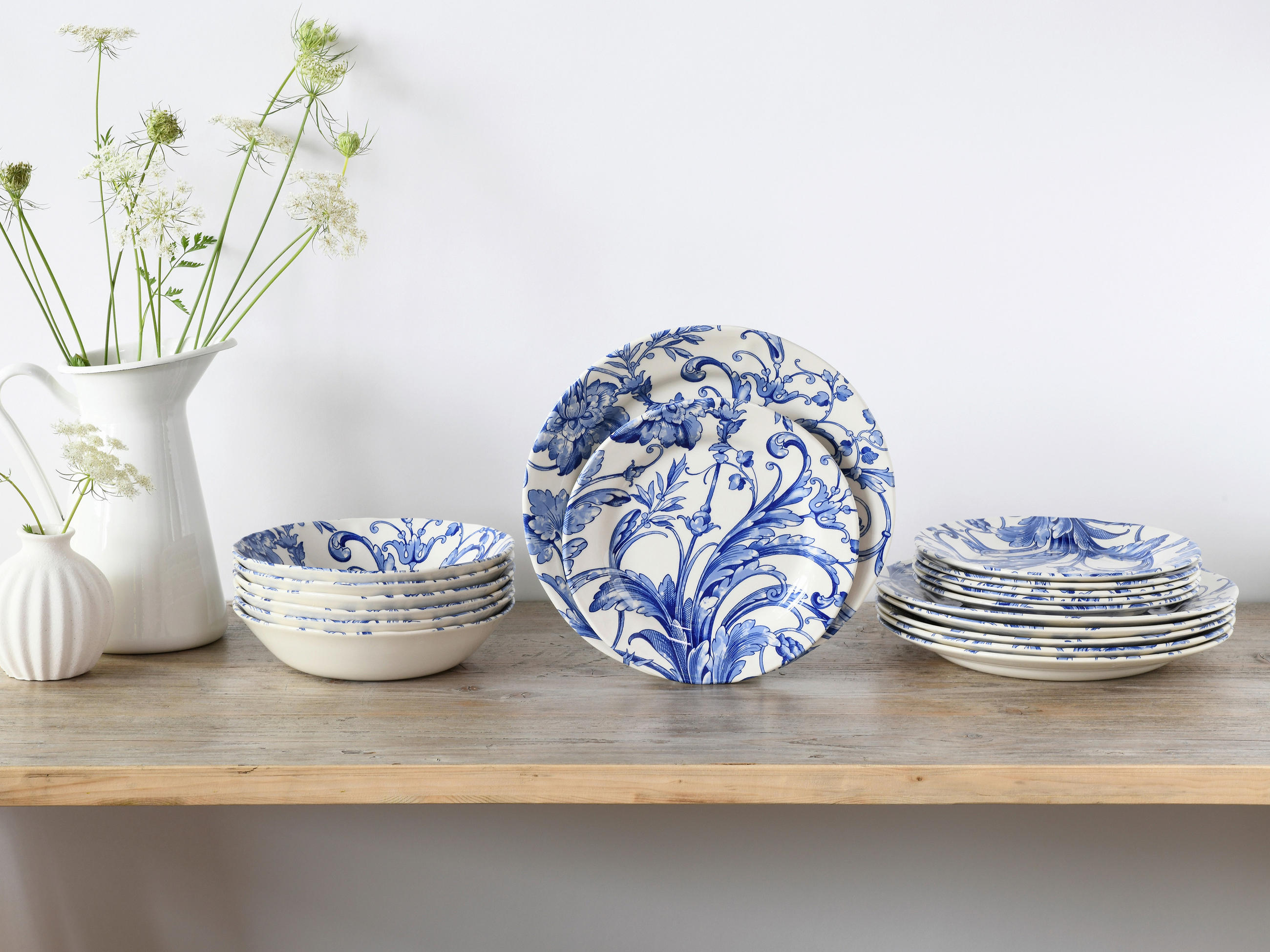 SERVIS Venecia Blue 18 delar  - vit/blå, Basics, keramik (31/30/32cm) - Creatable
