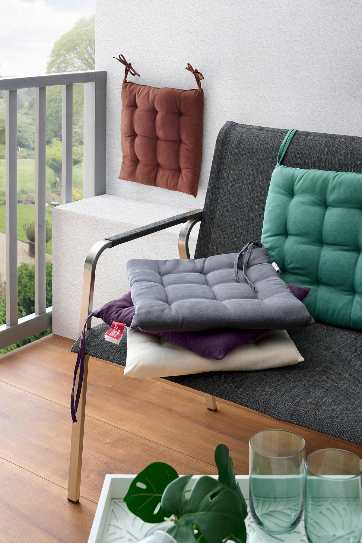 SITZKISSENSET  - Grau, Basics, Textil (40/40/5cm) - Boxxx