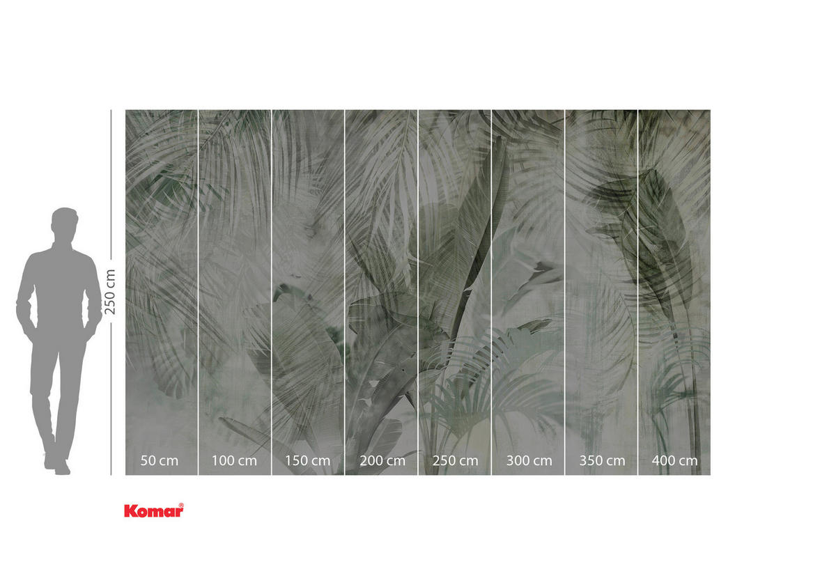 NON WOVEN-TAPET 400/250 cm  - vit/grön, Basics (400/250cm) - Komar