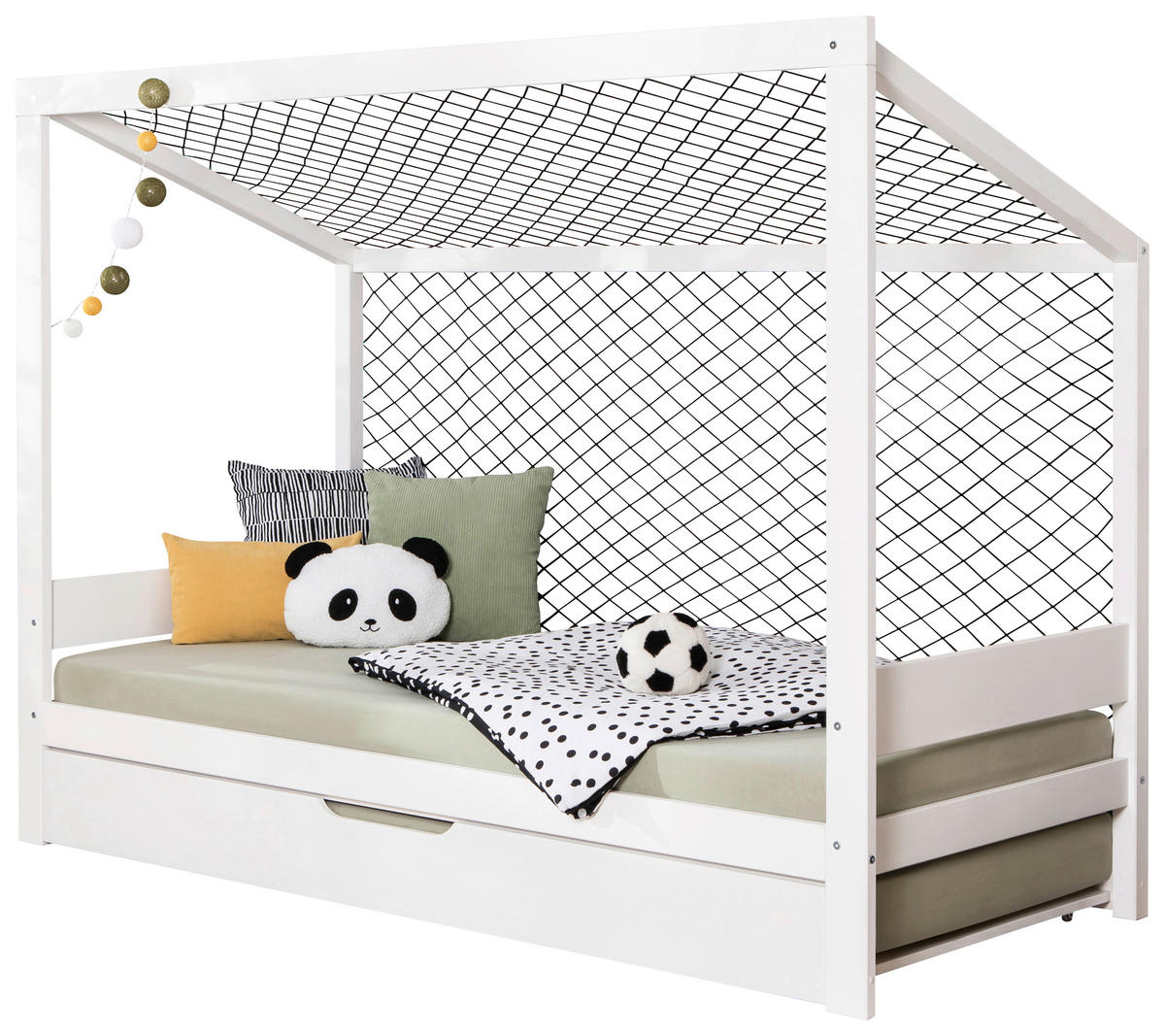 AUSZIEHBETT 90/200 cm  in Weiß  - Weiß, MODERN, Holz/Textil (90/200cm) - MID.YOU