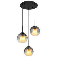 HÄNGELEUCHTE BARRY 45/120 cm   - Klar/Schwarz, Basics, Glas/Textil (45/120cm) - Globo
