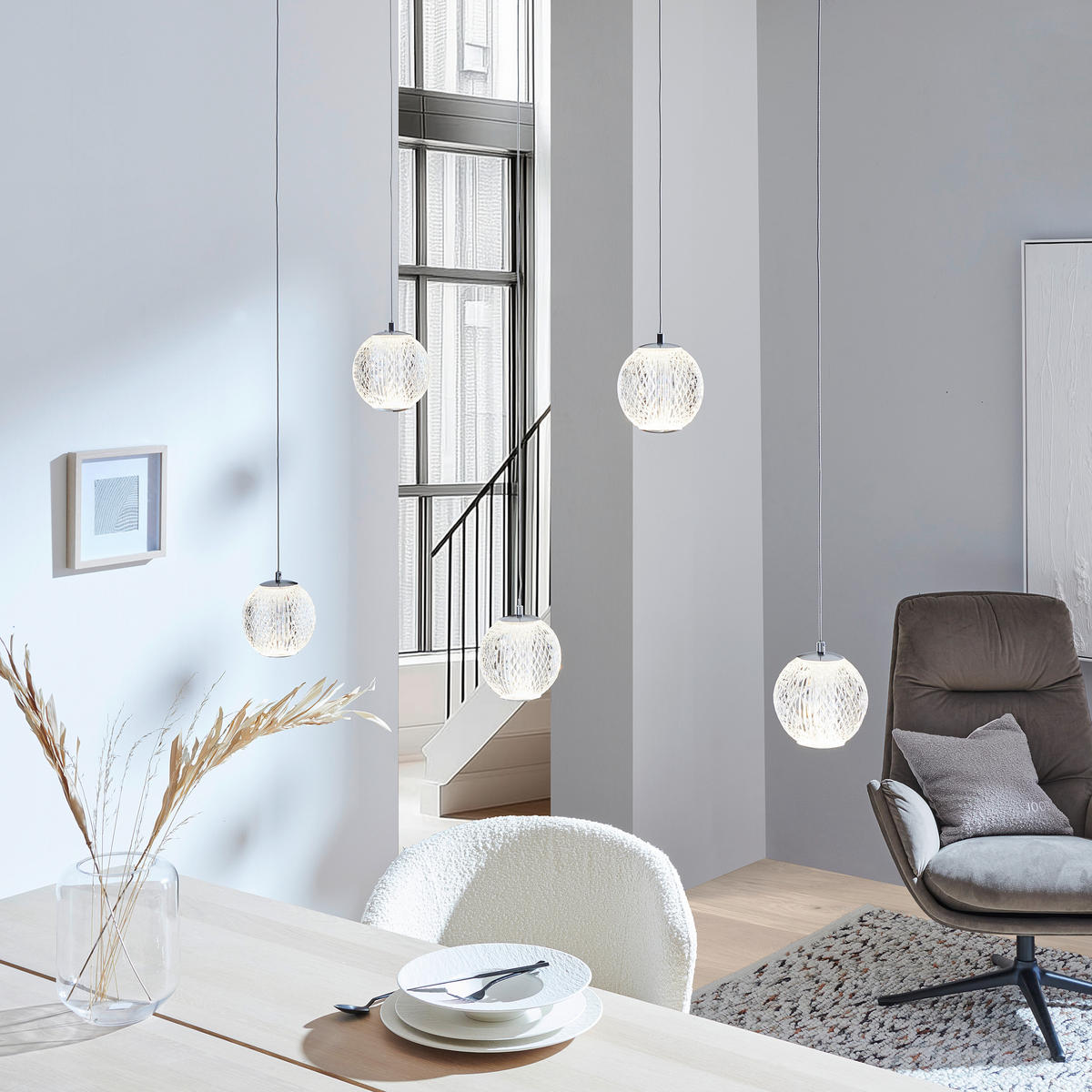 LED-HÄNGLAMPA Allure 100/10/150 cm  - svart/guldfärgad, Design, metall/plast (100/10/150cm)