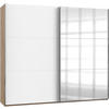 SCHWEBETÜRENSCHRANK in Eichefarben, Weiss  - Chromfarben/Weiss, Modern, Holzwerkstoff (250/216/65cm) - MID.YOU
