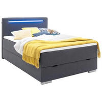 BOXSPRINGBETT 120/200 cm  in Anthrazit  - Edelstahlfarben/Anthrazit, MODERN, Kunststoff/Textil (120/200cm) - Livetastic