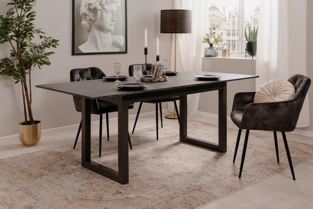 ESSTISCH Holzwerkstoff 160/90/75 cm  - Schieferfarben/Anthrazit, Design, Holzwerkstoff (160/90/75cm) - MID.YOU