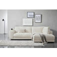 ECKSOFA  in Cord Creme  265/224 cm  - Creme/Schwarz, Design, Kunststoff/Textil (265/224cm) - Hom`in