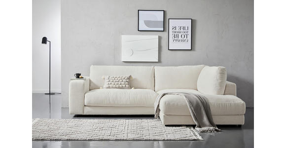 ECKSOFA  in Cord Creme  265/224 cm  - Creme/Schwarz, Design, Kunststoff/Textil (265/224cm) - Hom`in