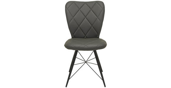 STUHL in Metall, Textil Grau, Schwarz - Schwarz/Grau, Design, Textil/Metall (49/90/61cm) - Hom`in
