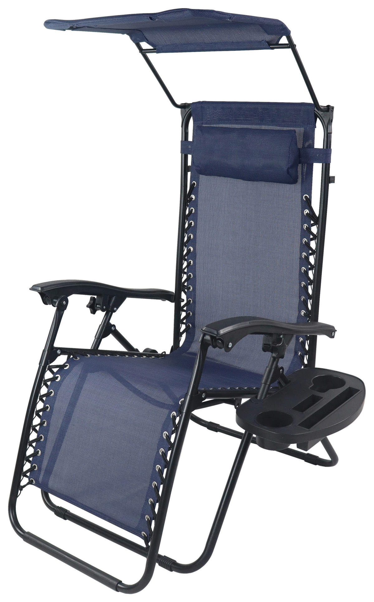 GARTENLIEGE 51/133/91 cm  - Blau, MODERN, Textil/Metall (51/133/91cm) - Gardenson
